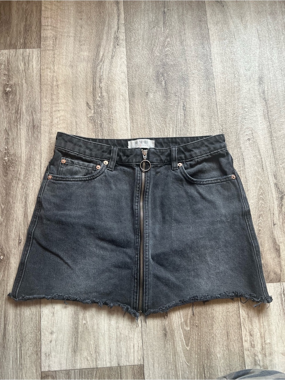 Free People We The Free Zip It Up Denim Mini Skirt 27
